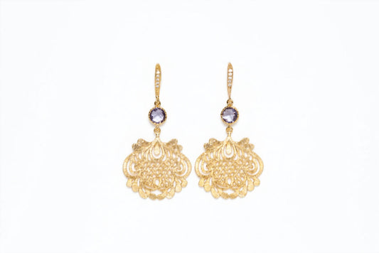 Avenue Chic - Women's Royal Filigree Earrings