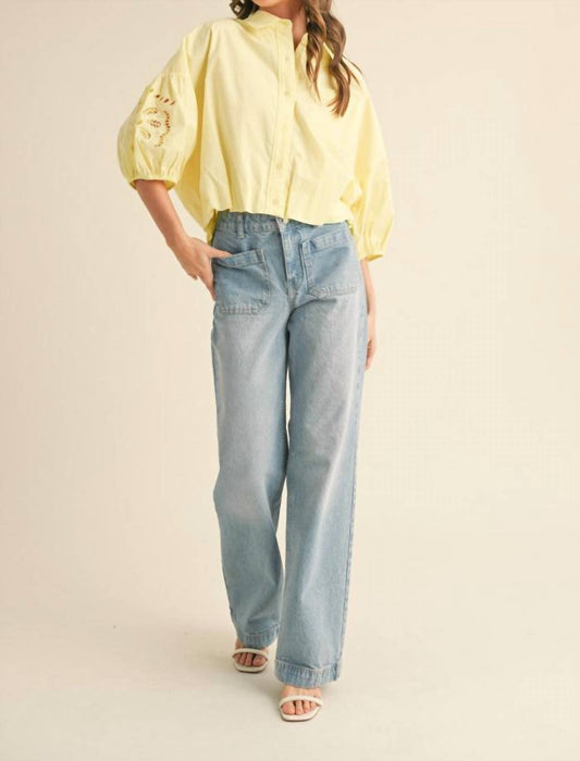 &Merci - Sweet Escape Collared Button Up Top