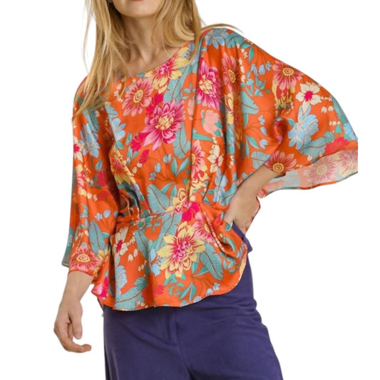 Umgee - Floral Print Peplum Top