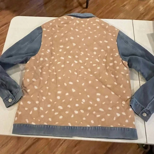 Polagram - Women's Leopard Print Denim Jacket