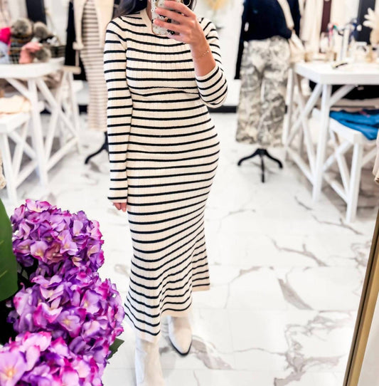 Hyfve - Women's Come And See Striped Sweater Dress