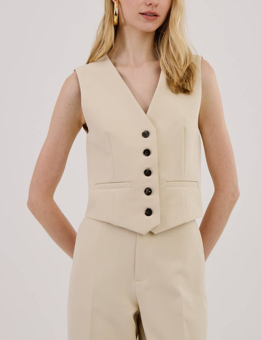 Unique Chic - Tailored Twill Short Vest
