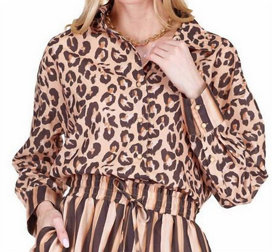 Joy Joy - Oversized Animal Print Blouse