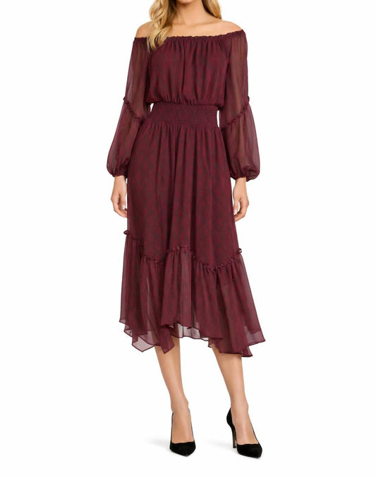 Ramy Brook - Danna Smocked Waist Chiffon Midi Dress