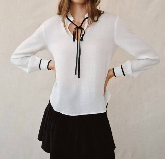 Bella Dahl - CONTRAST TRIM BLOUSE