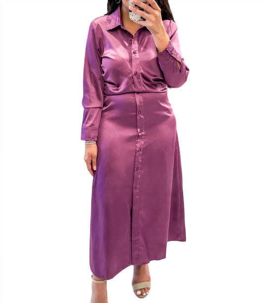 Jacquie The Label - Sylvie Satin Button Down Dress