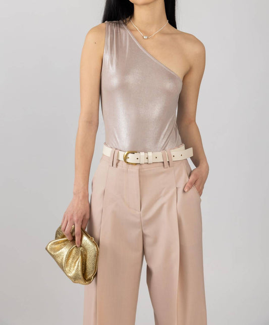 L'Agence - Sheridan Metallic One Shoulder Bodysuit