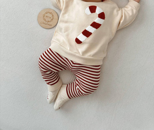 Luna & Luca - Boys Candy Cane Chenille Pullover