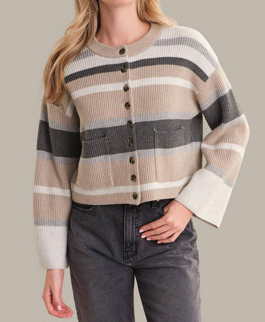 525 America - Dana Crewneck Stripe Cardigan
