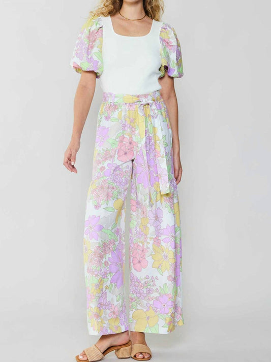 Current Air - Paige Puff Floral Printed Sleeve Top