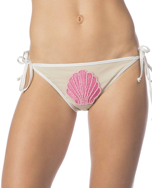 Bikini Lab - Hot Shine Bling Sea Shell Side Tie Bikini Bottom