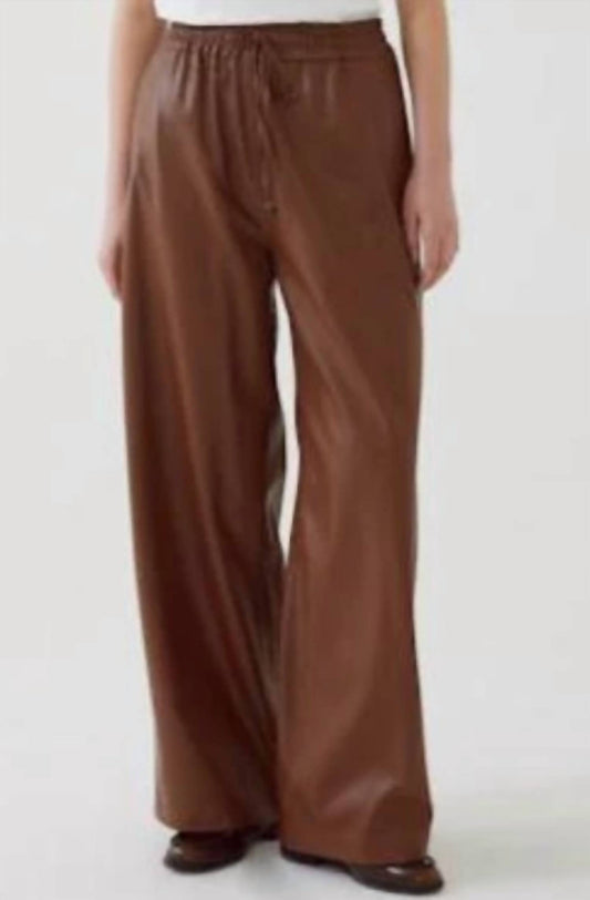 Exquise - Althea Pleather Wide Leg Pants