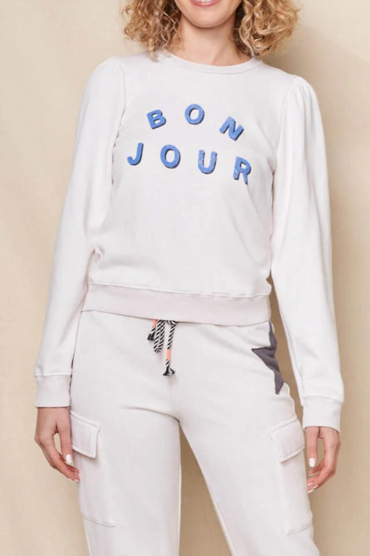 Sundry - Bonjour Puff Sleeve Sweatshirt