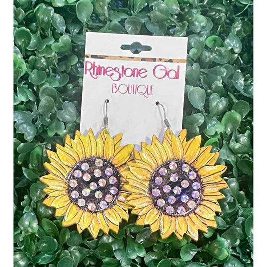 Bosuk Jewlery - Sunflower Leather Earrings