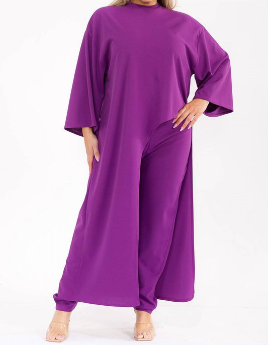 Karen T Design - Bell Sleeve Tunic Top With Pants Set