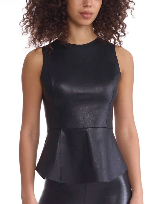 Commando - Faux Leather Peplum Shell Top
