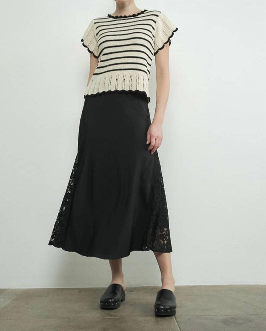 Aaron & Amber - Lined Lace Insert Skirt