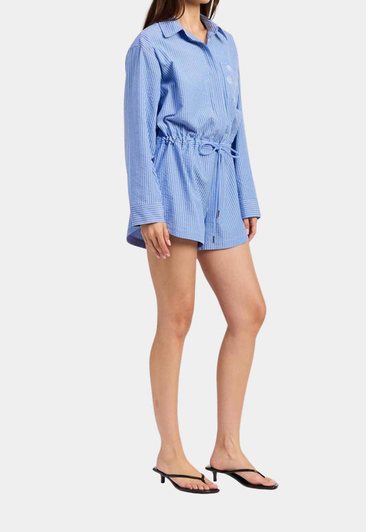 En Saison - Amelie Striped Button-up Playsuit