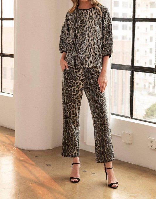 Joh - Jing Sequin Animal Print Pant