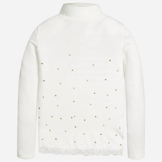 Mayoral - Girl's Studded Turtleneck Tee