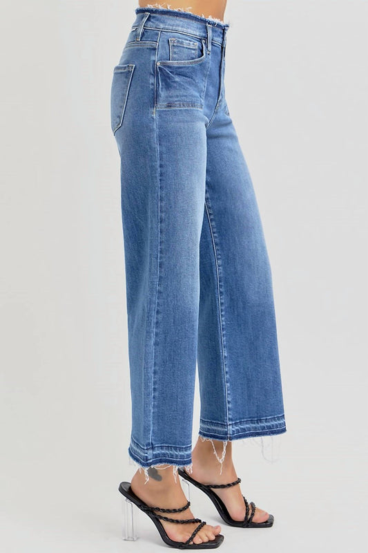 Risen - High Rise Crop Wide Jeans