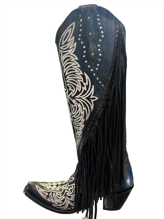 Corral - Women's Eagle Embroidery Studs Fringes Western Boot
