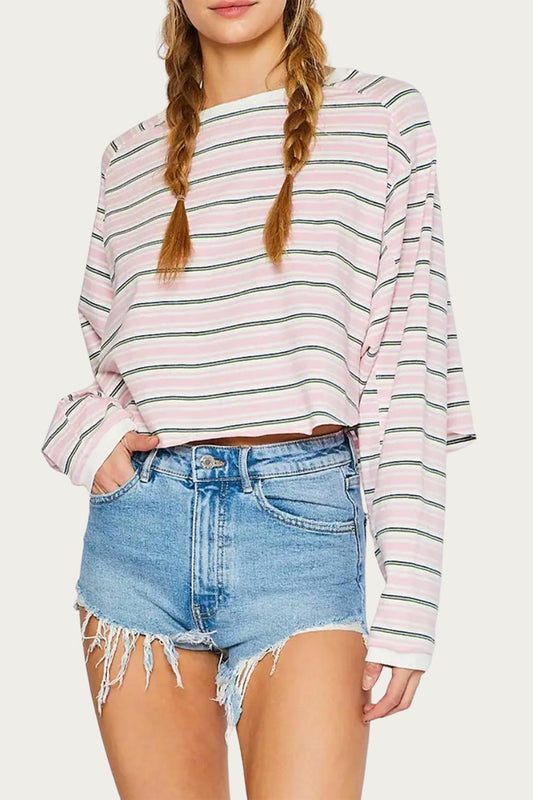 STRIPED RAGLAN SLEEVE T-SHIRT