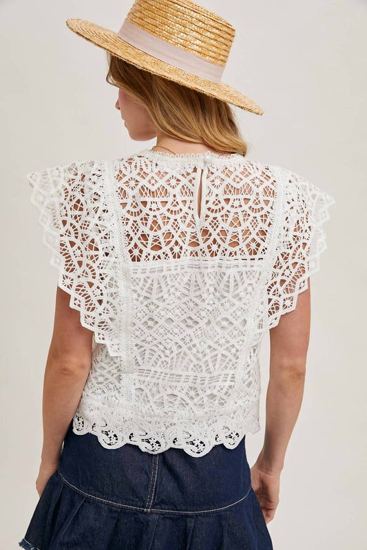 Bluivy - LACE KNITTED SLEEVELESS CROCHET TOP