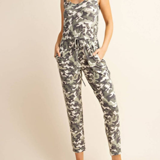 Gilli - Camouflage Tank Top Sleeveless Jumpsuit