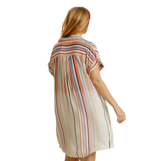 Umgee - Bleached Striped Mini Dress