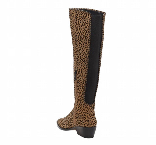 1.State - Sage Animal Print Suede Leather Western Boots