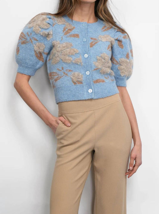 Greylin - Taly Floral Puff Sleeve Cardigan
