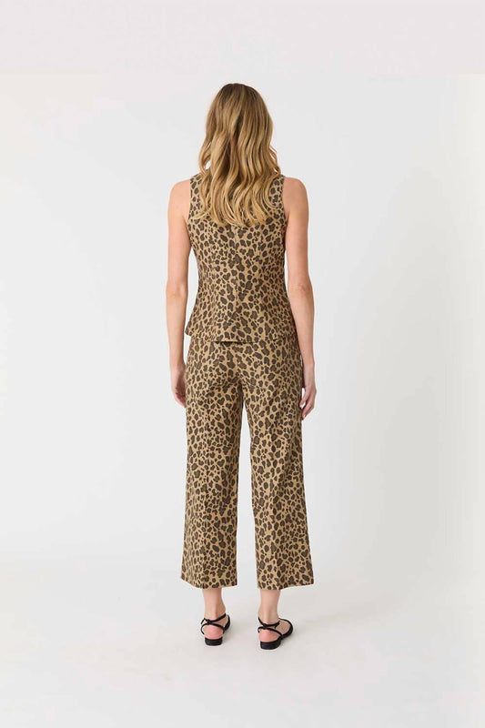 Level99 - Annabelle Leopard Print Crop Wide Leg Pant