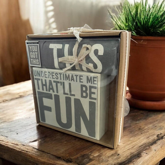 Primitives By Kathy - “Underestimate Me” Sign & Towel Set