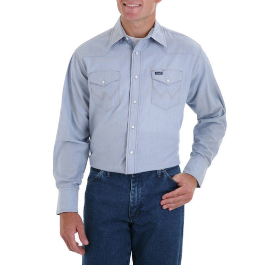 Wrangler - Cowboy Cut Western Rigid Chambray Button Down