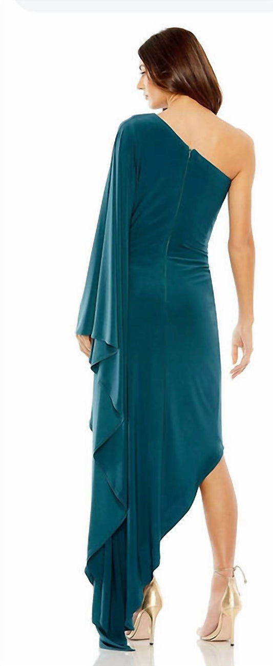 Mac Duggal - One Shoulder Cape Sleeve Dress
