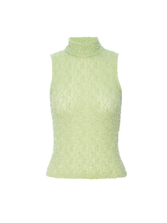 Frame - Sleeveless Mesh Mockneck