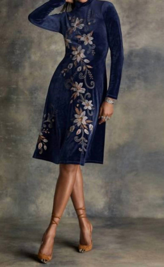 Johnny Was - Stretch Velvet Mock Neck Dress