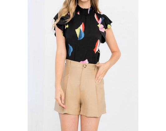 Thml - Flutter Sleeve Smocked Neck Top