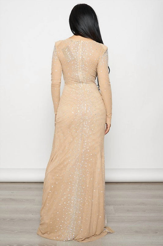 Banjul - Rhinestone Fishnet Maxi Dress