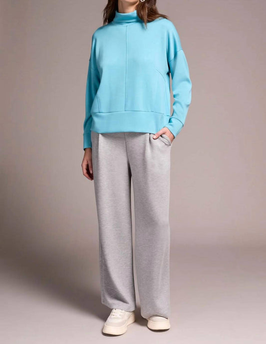 Tribal - Techno Lux Drop Shoulder Funnel Neck Knit Top