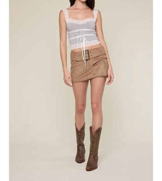 Sky To Moon - Jessie Suede Skirt