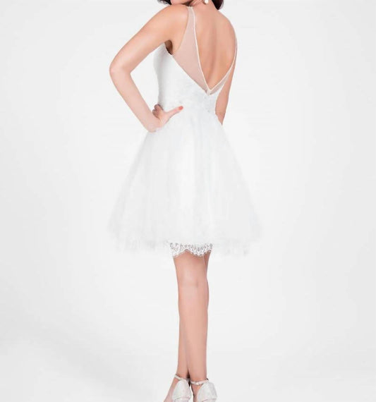 Terani Couture - Lace Applique Cocktail Dress