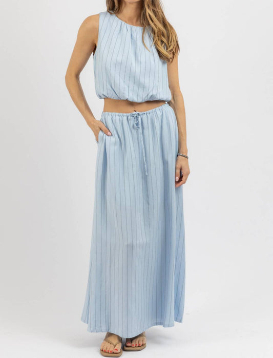 Lalavon - Colbie Bubble Hem Tank And Maxi Skirt Set