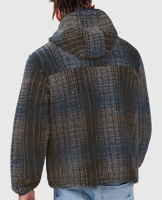 Starter - Men's Dallas Cowboys Gus Plaid Sherpa Starter Pullover Jacket