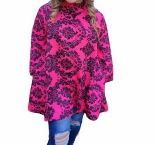 Erma’S Closet - DAMASK PRINT SWING JACKET