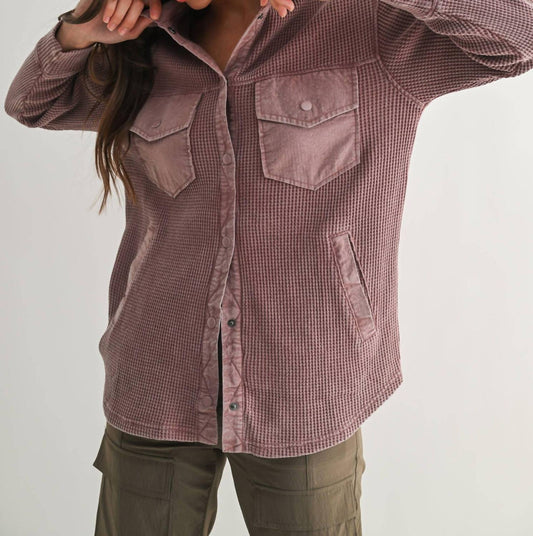 Mono B - Waffle Knit Button Down Shirt