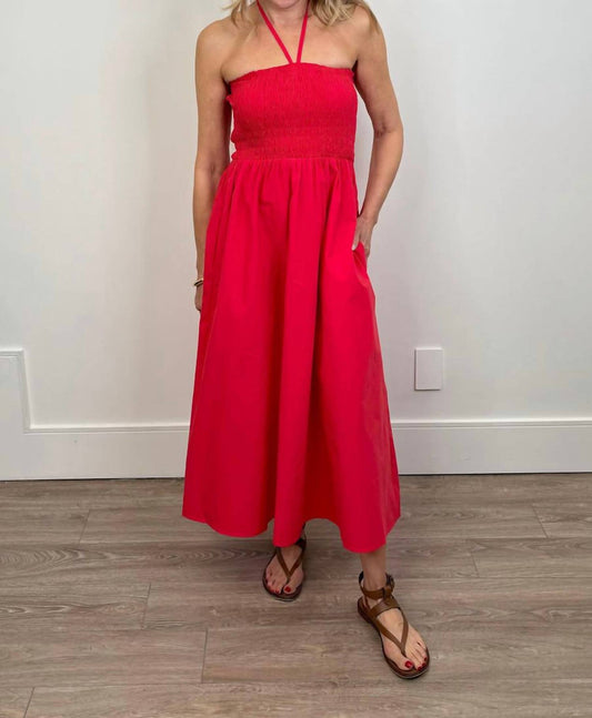 Deluc - Osorio Smocked Halter A-line Dress