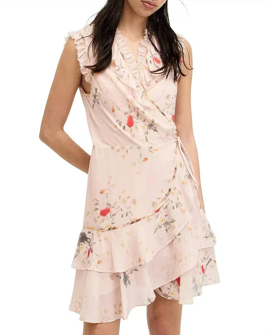 Allsaints - Ari Kora Floral Print Ruffle Wrap Mini Dress