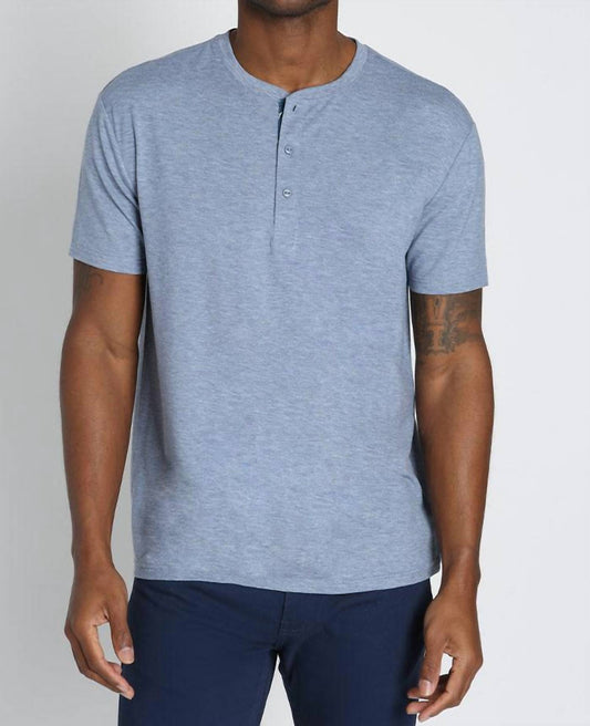 Jachs New York - Stretch Poly Viscose Short Sleeve Henley Tee